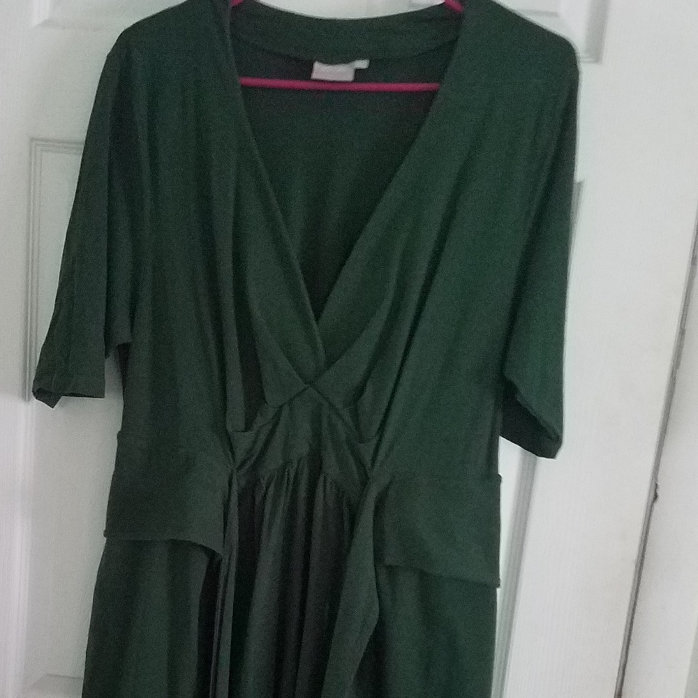 Eshakti cross wrap dress dark green 18w